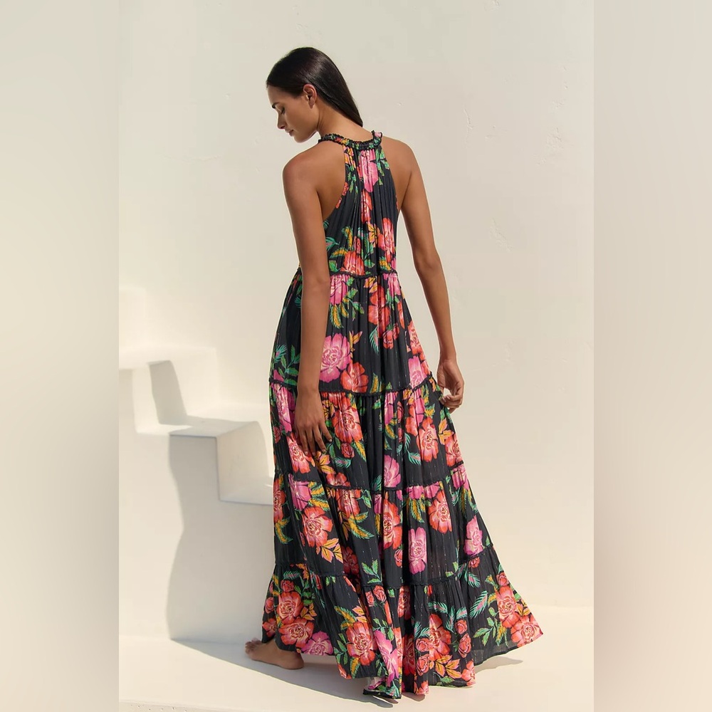 Anthropologie Lurex Floral Maxi Dress - Picture 5 of 7